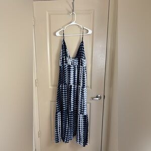 Navy and White Maxi Dress